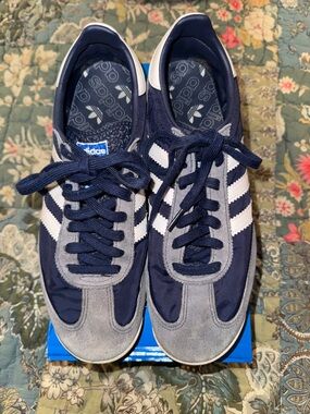 adidas Navy and White Retro Runner Sneakers